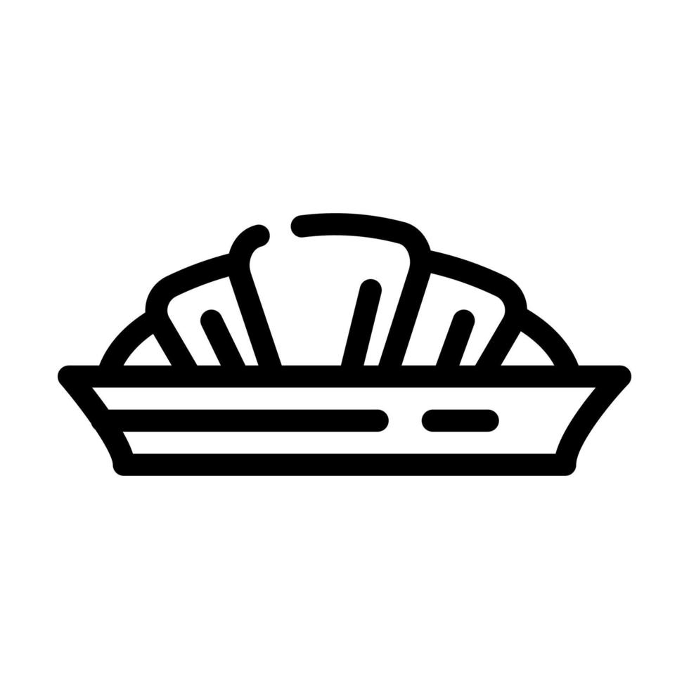 croissant postre línea icono vector ilustración