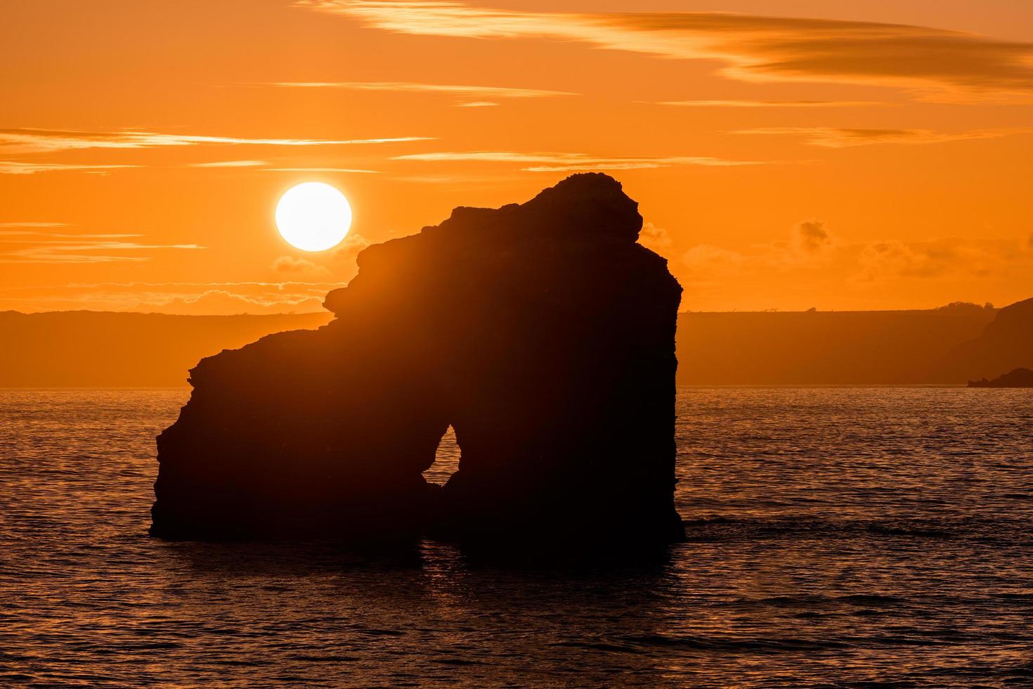 Sunset at Thurlestone Rock, South Milton Sands in Devon photo