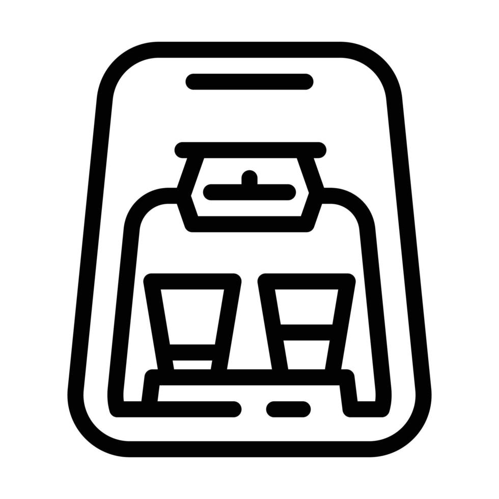 Ilustración de vector de icono de línea de máquina de café electrónica de filtración por goteo