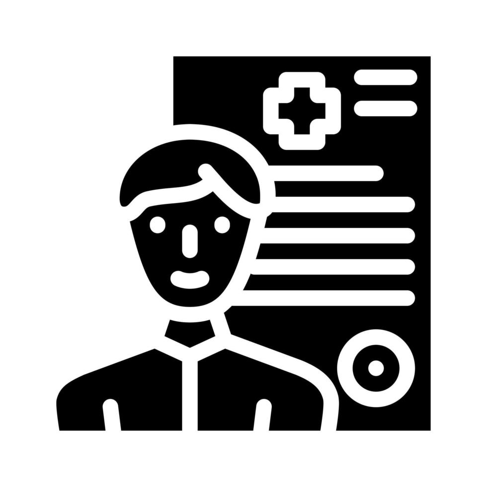medical data client information kyc glyph icon vector illustration