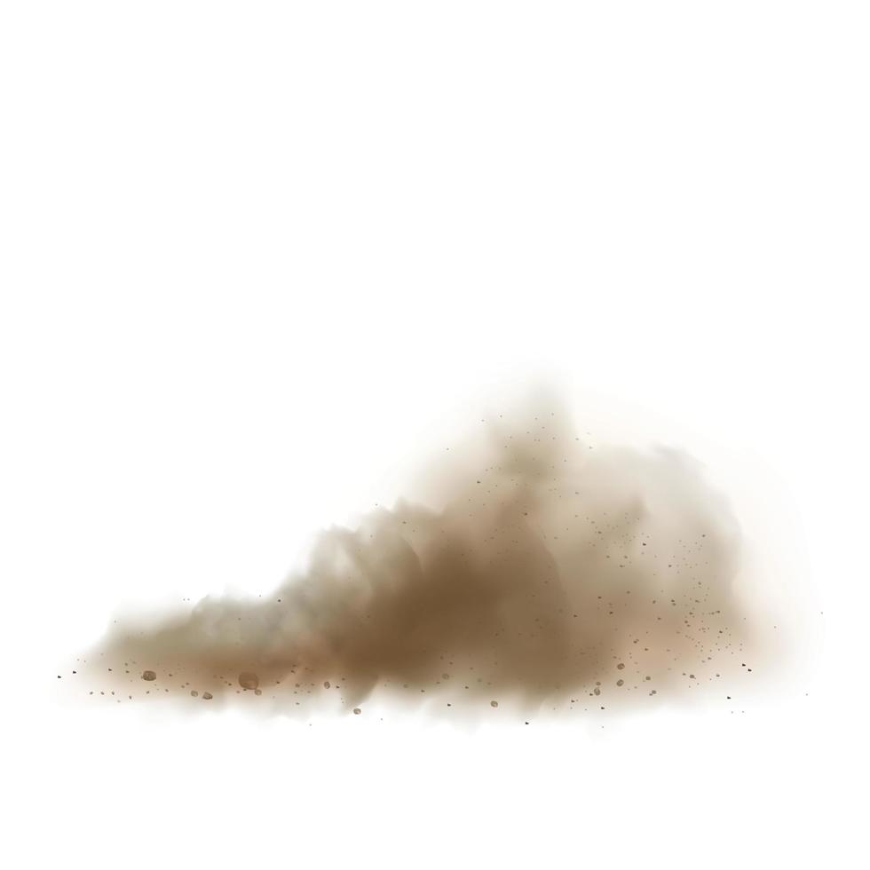 Dust Cloud On Road From Vehicle Or Bike Vector