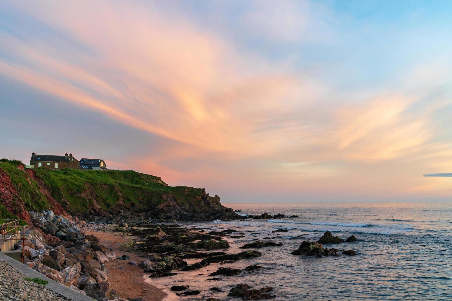 Sunset at Outer Hope by South Milton Sands in Devon photo