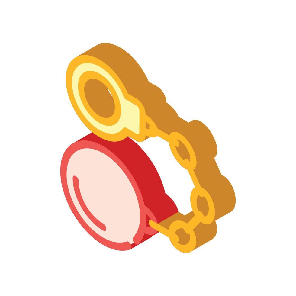 handcuffs with core isometric icon vector illustration