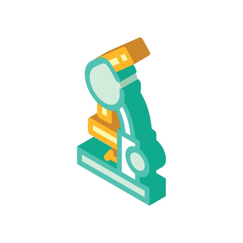 biology microscope isometric icon vector color illustration