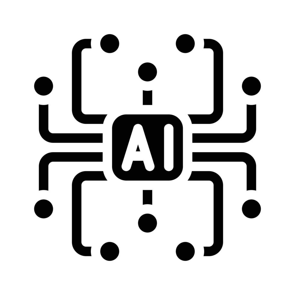 artificial intelligence ai scheme glyph icon vector illustration