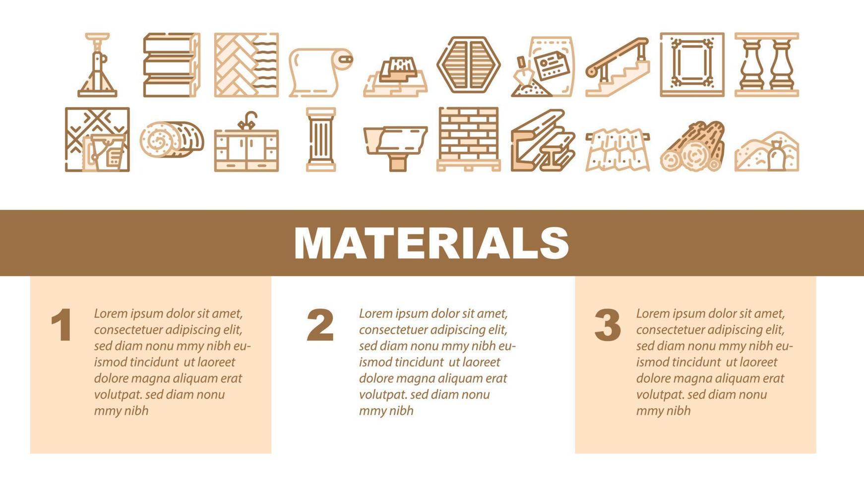 vector de encabezado de aterrizaje de materiales y suministros de construcción