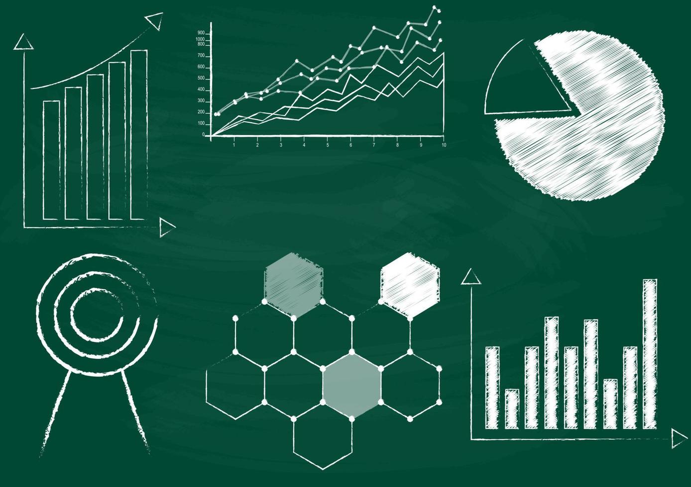 A chart graphical representation for data on Green school board vector illustration