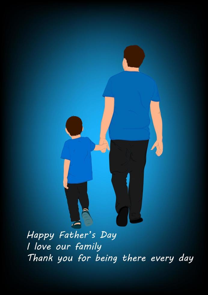 diseño gráfico padre sosteniendo al joven en las manos concepto feliz día del padre tarjeta de felicitación ilustración vectorial vector