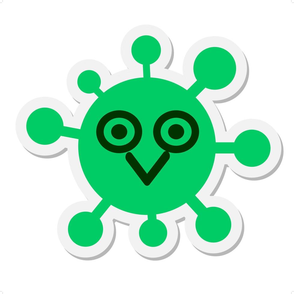 staring bird virus sticker vector