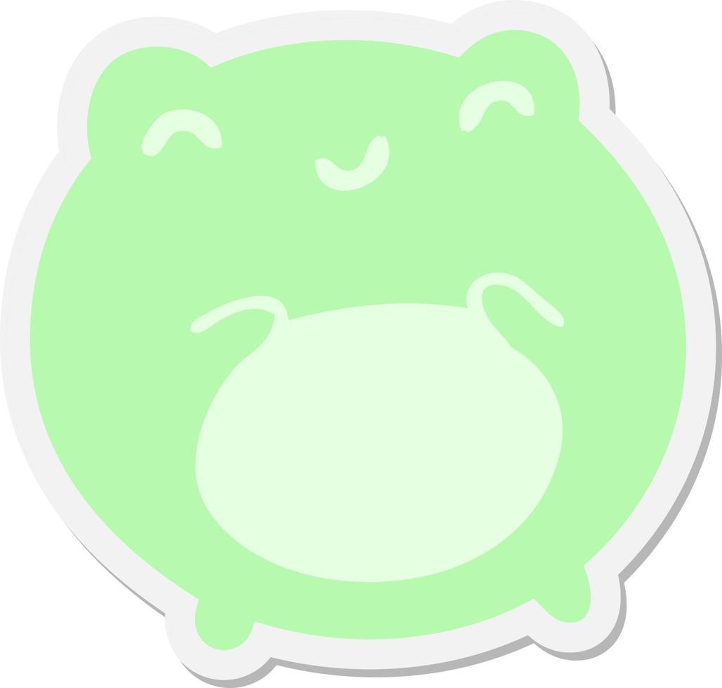 cute cartoon frog sticker vector