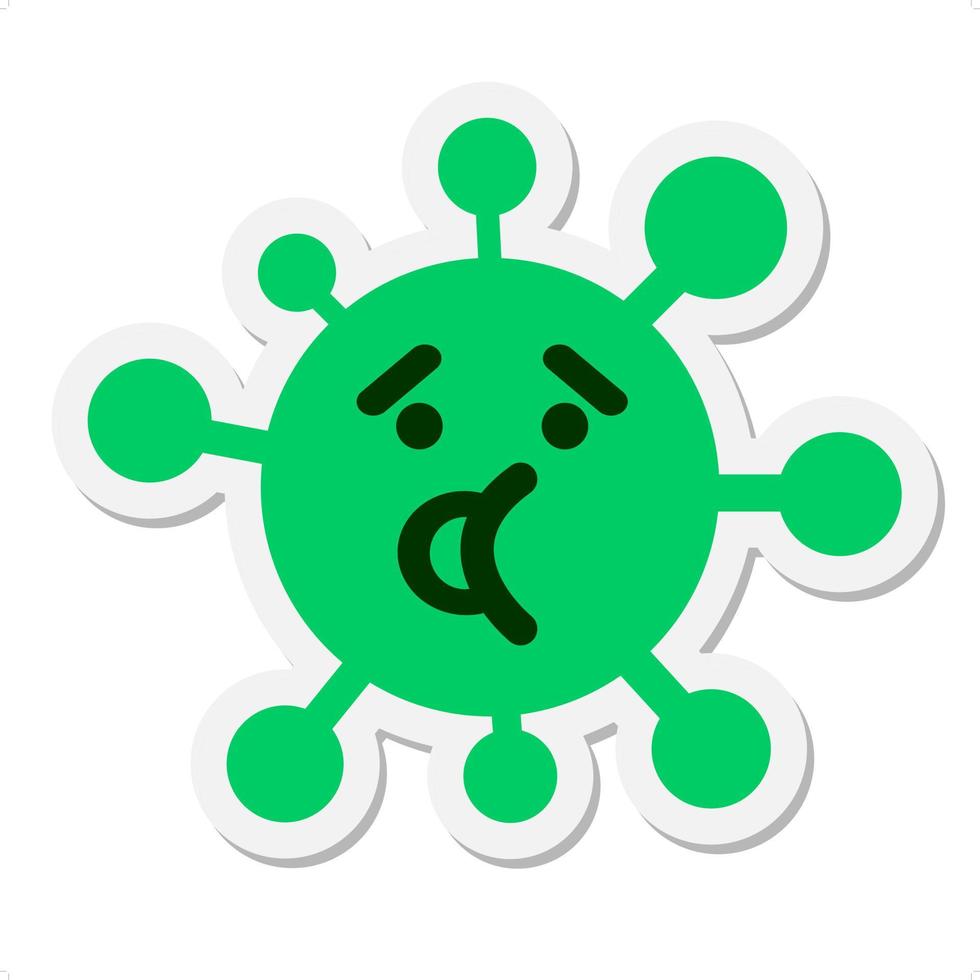 surprised talking virus sticker vector