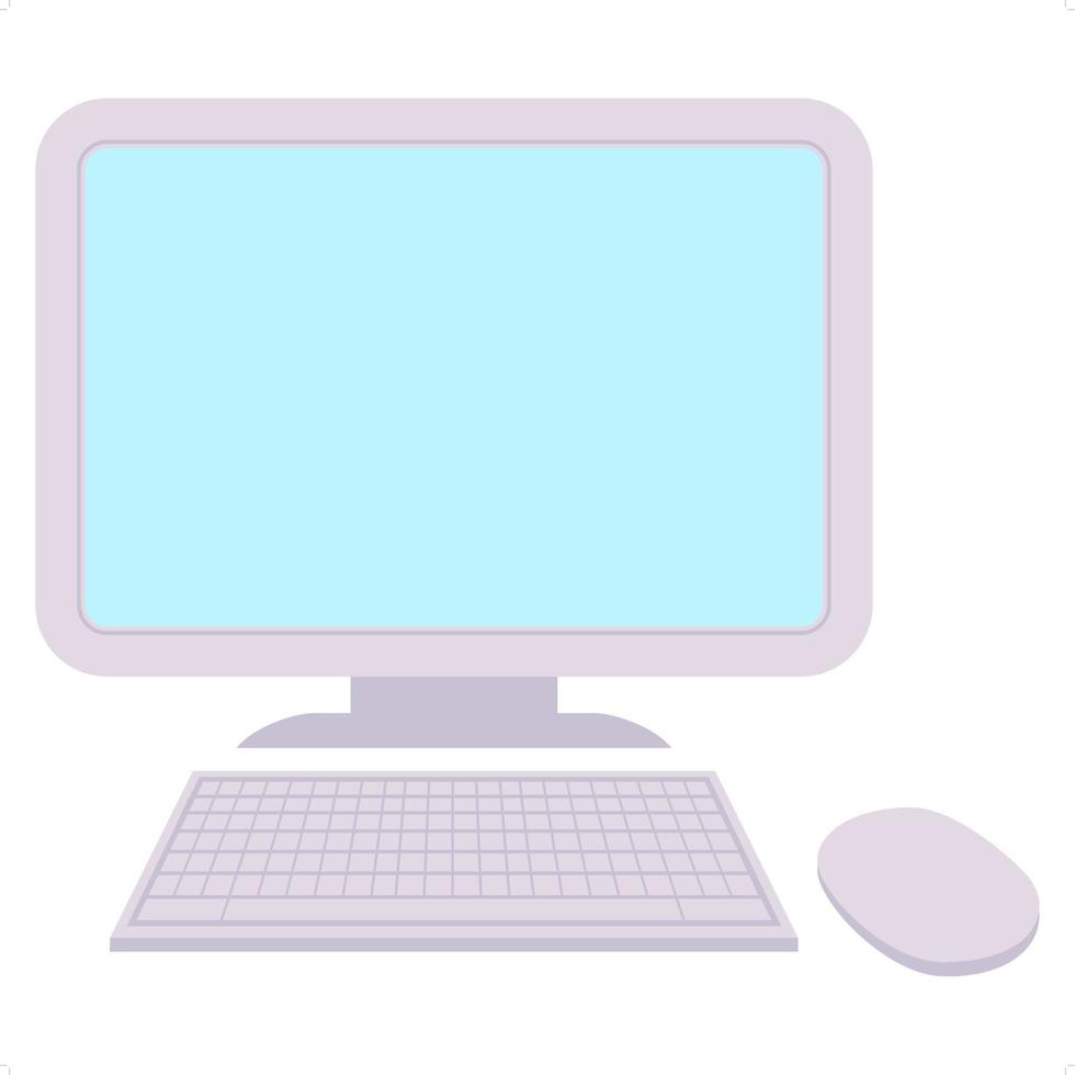 computadora con mouse y teclado inalambricos vector