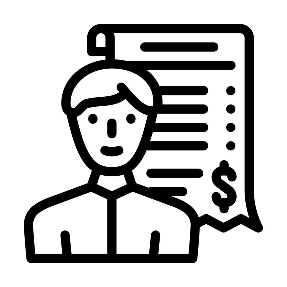 receipt of closed trade line icon vector illustration