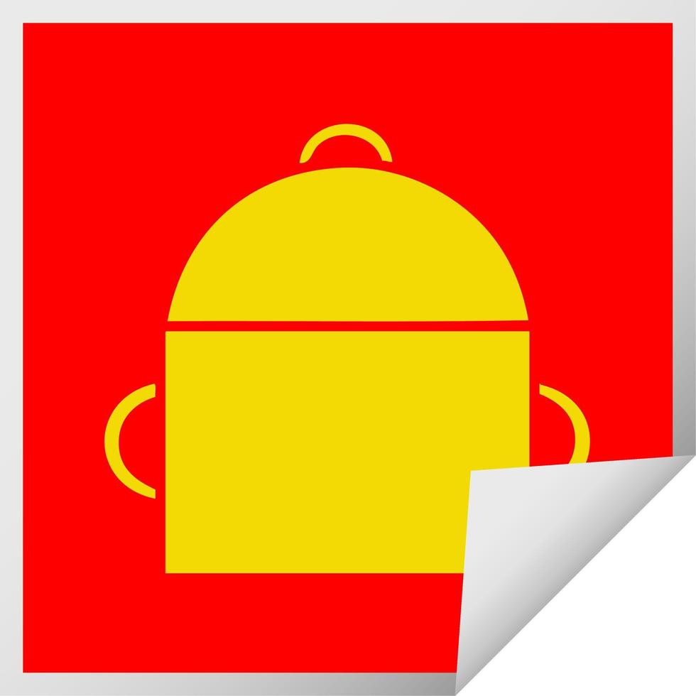 square peeling sticker cartoon ruck sack vector