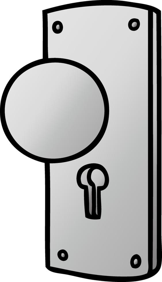 gradient cartoon doodle of a door handle vector