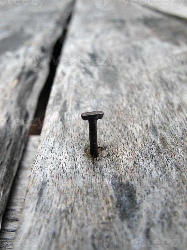 nail on wooden. photo