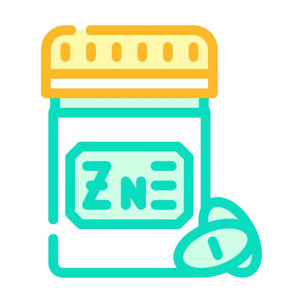 zinc pills trace elements color icon vector illustration