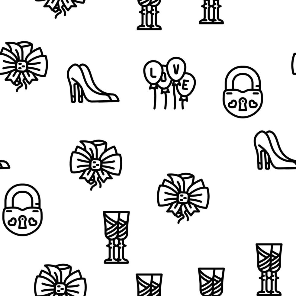 Bridal Shop Fashion Boutique Vector Seamless Pattern