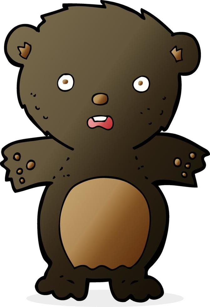 frightened black bear cartoon vector