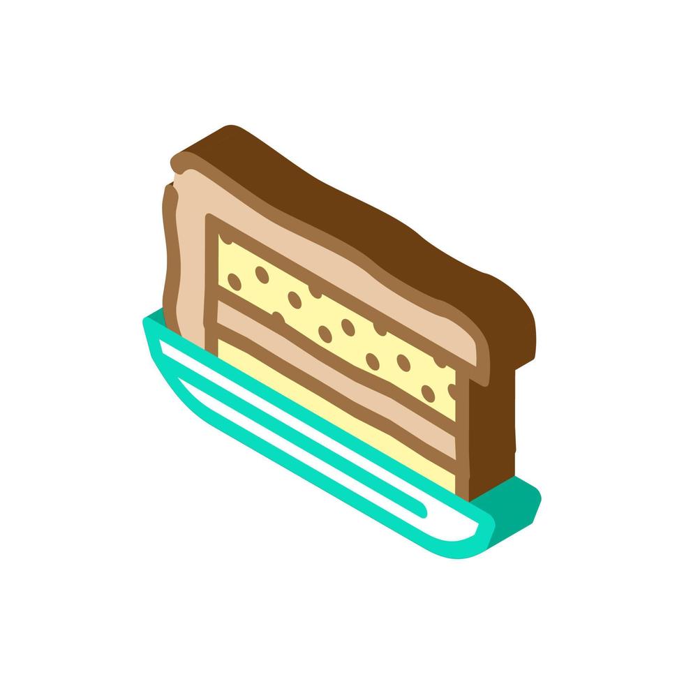 cake dish canteen isometric icon vector illustration