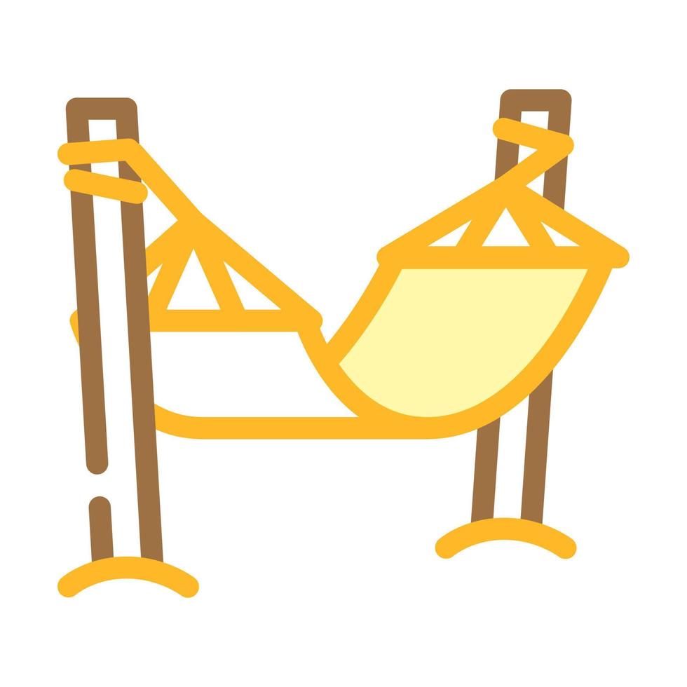 hammock for enjoying vacation color icon vector illustration