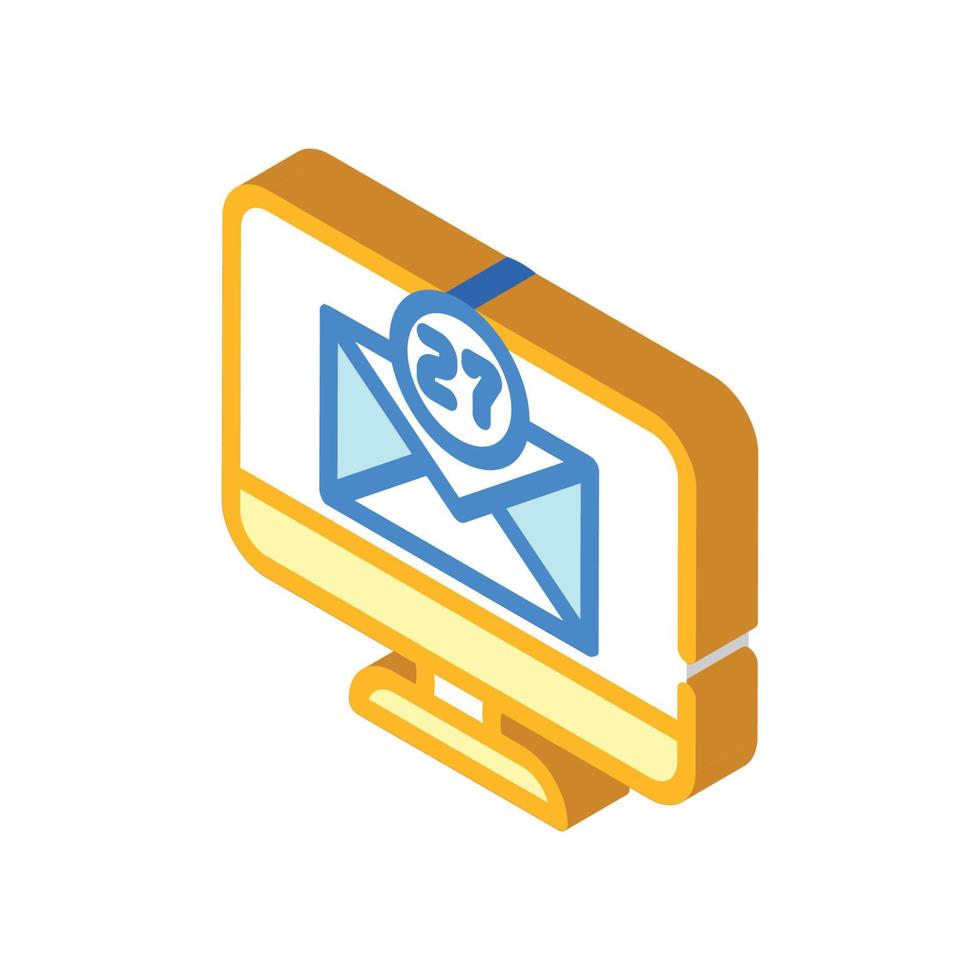 letter online message isometric icon vector illustration