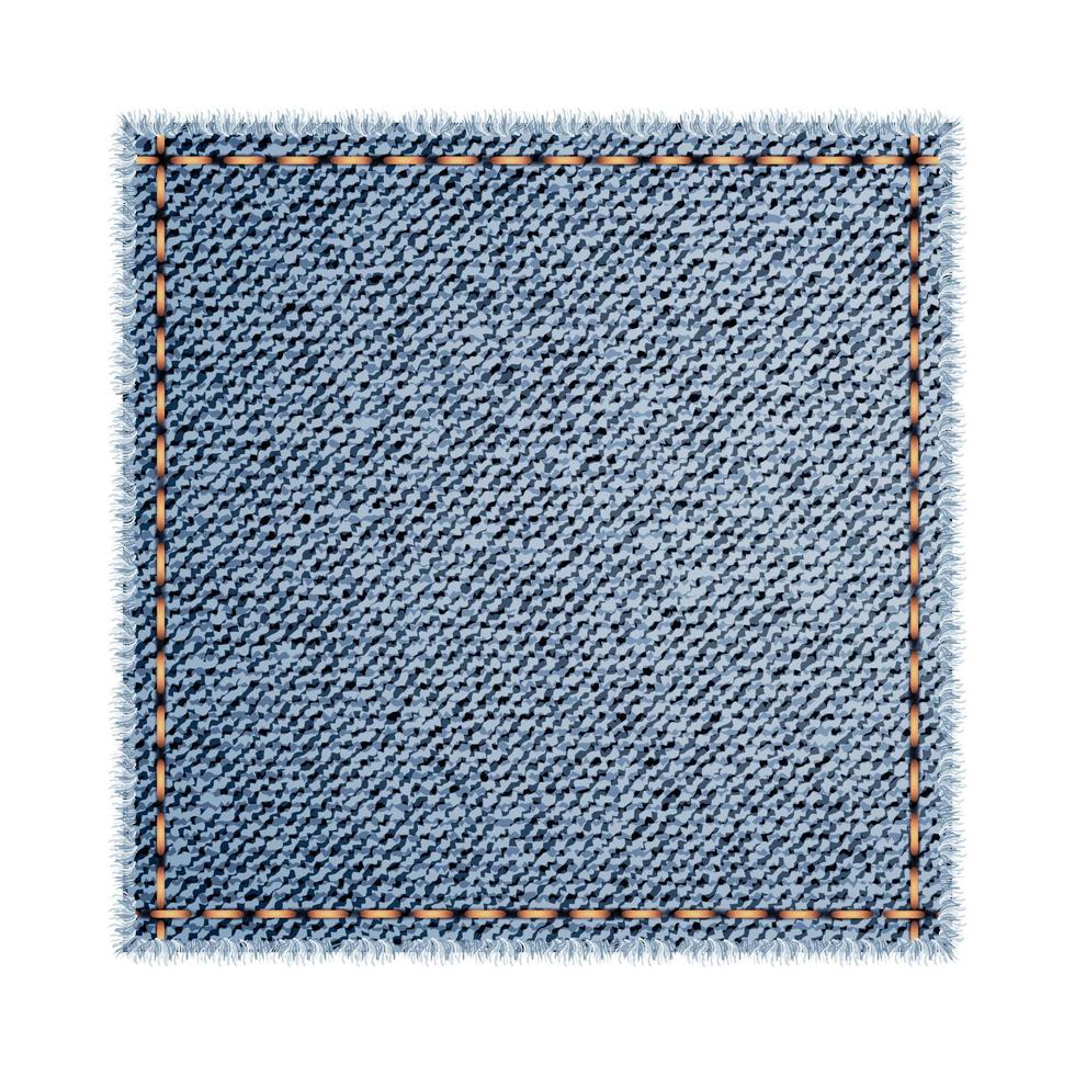 Square Denim Shape For Fixing Clothing Vector