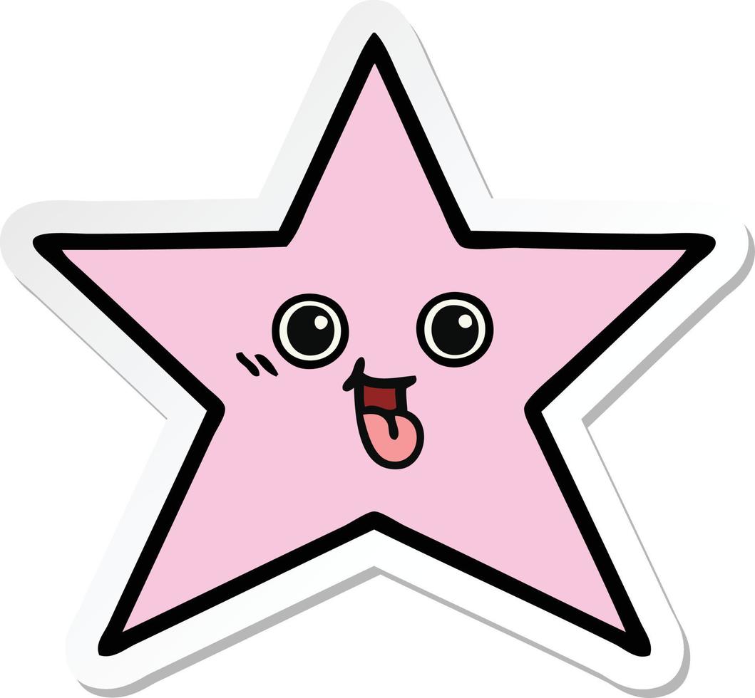 sticker of a cute cartoon star fish vector