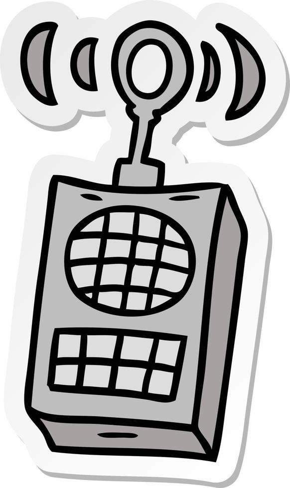 sticker cartoon doodle of a walkie talkie vector