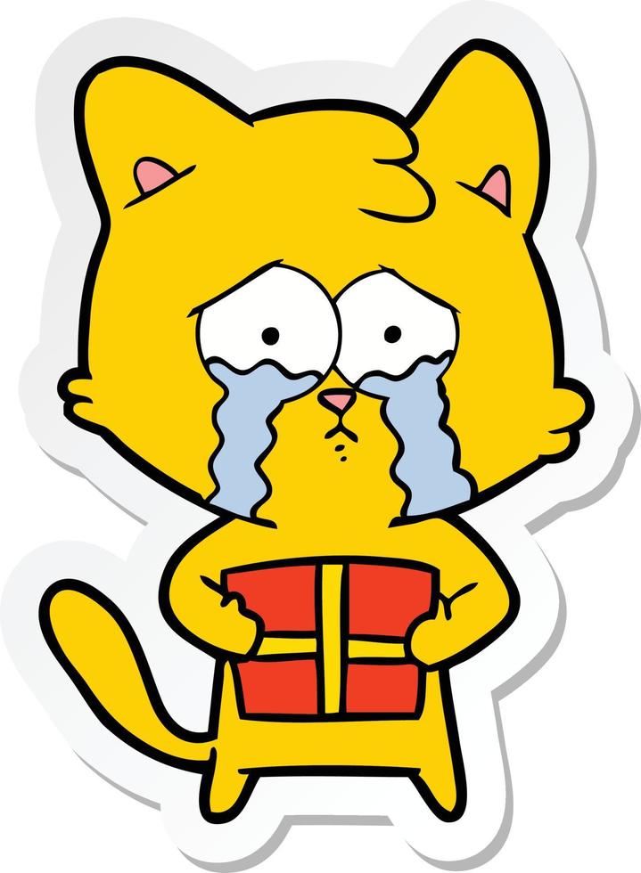 sticker of a cartoon cat vector