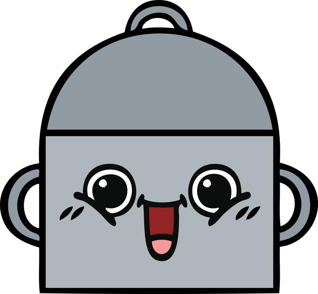 cute cartoon cooking pot vector