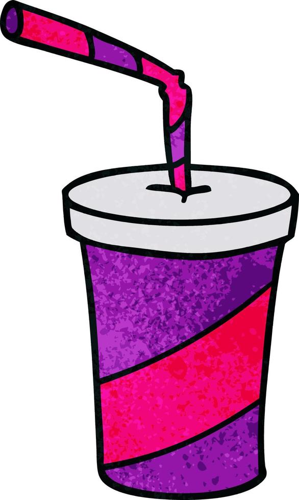 textured cartoon doodle of fastfood drink vector