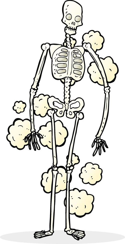 cartoon dusty old skeleton vector