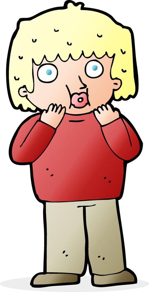 cartoon worried boy vector