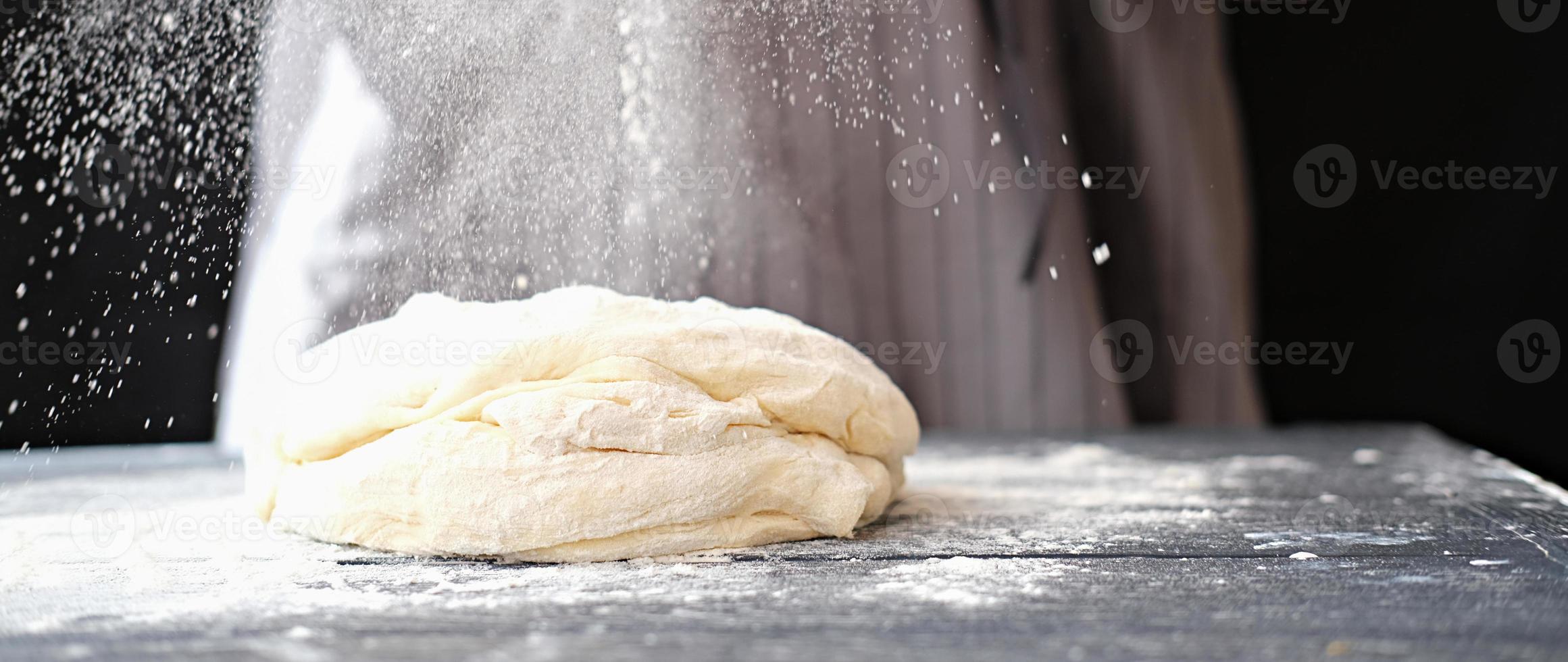 dough for bread or pizza photo