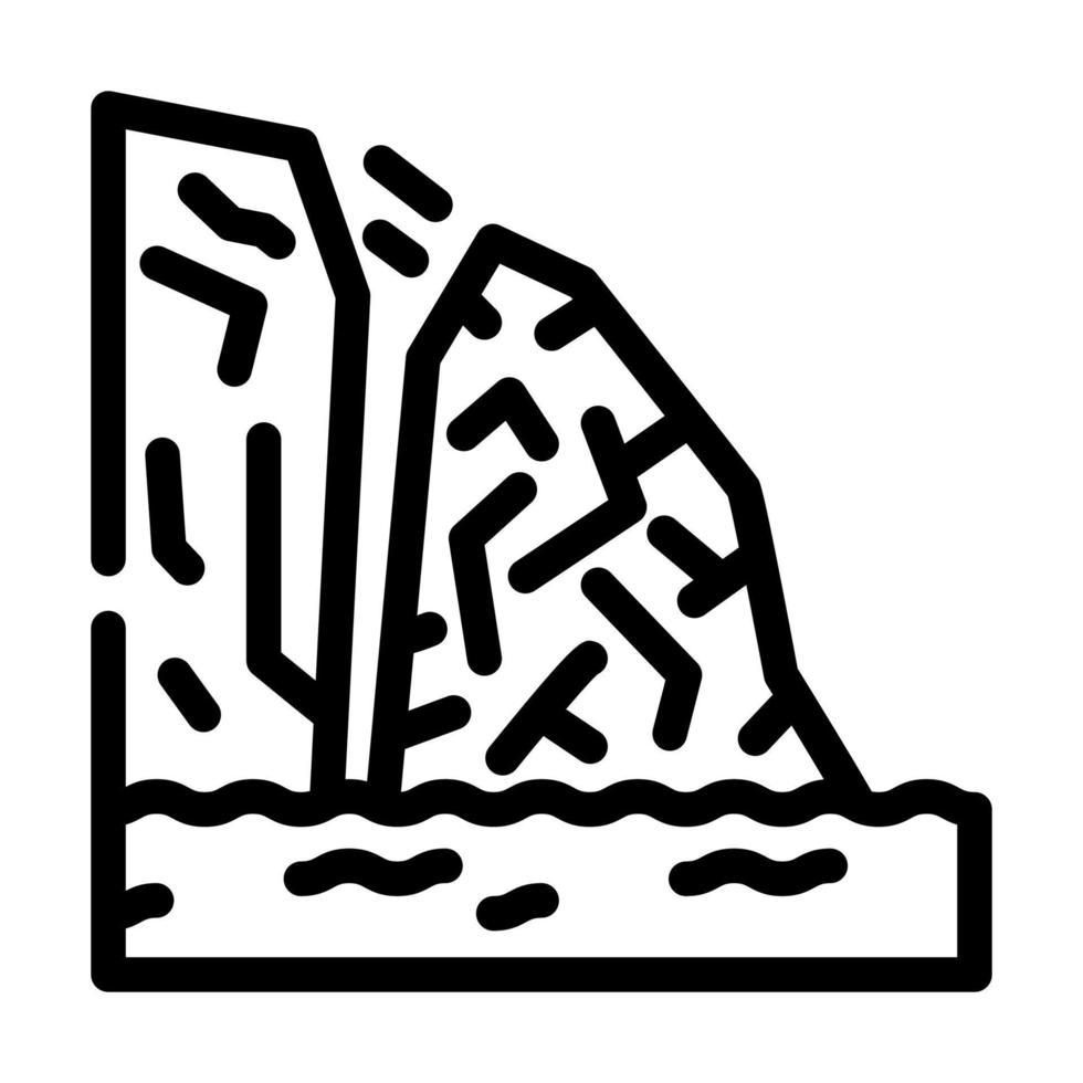 breakaway iceberg disaster line icon vector illustration