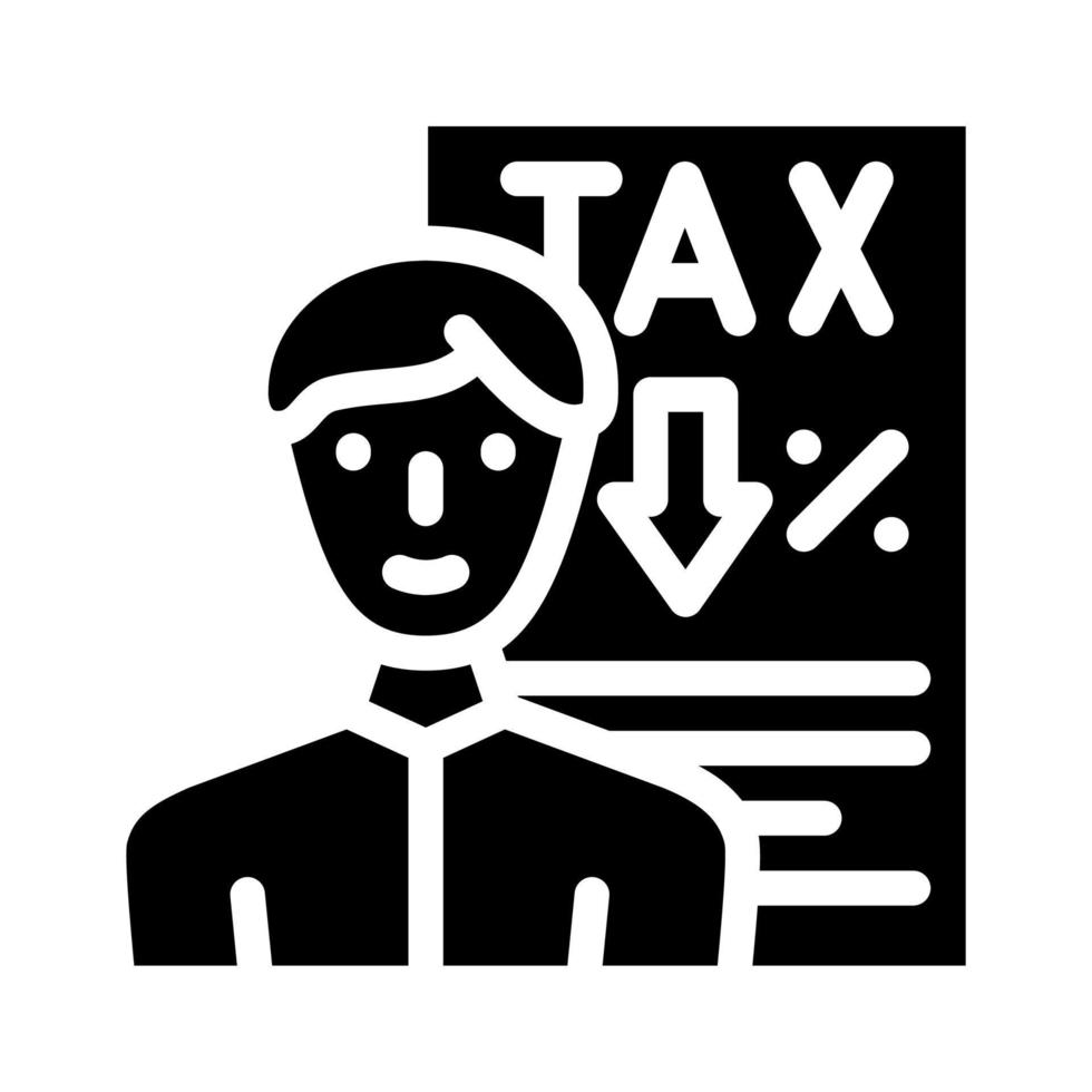 ilustración de vector de icono de glifo de asesoramiento fiscal