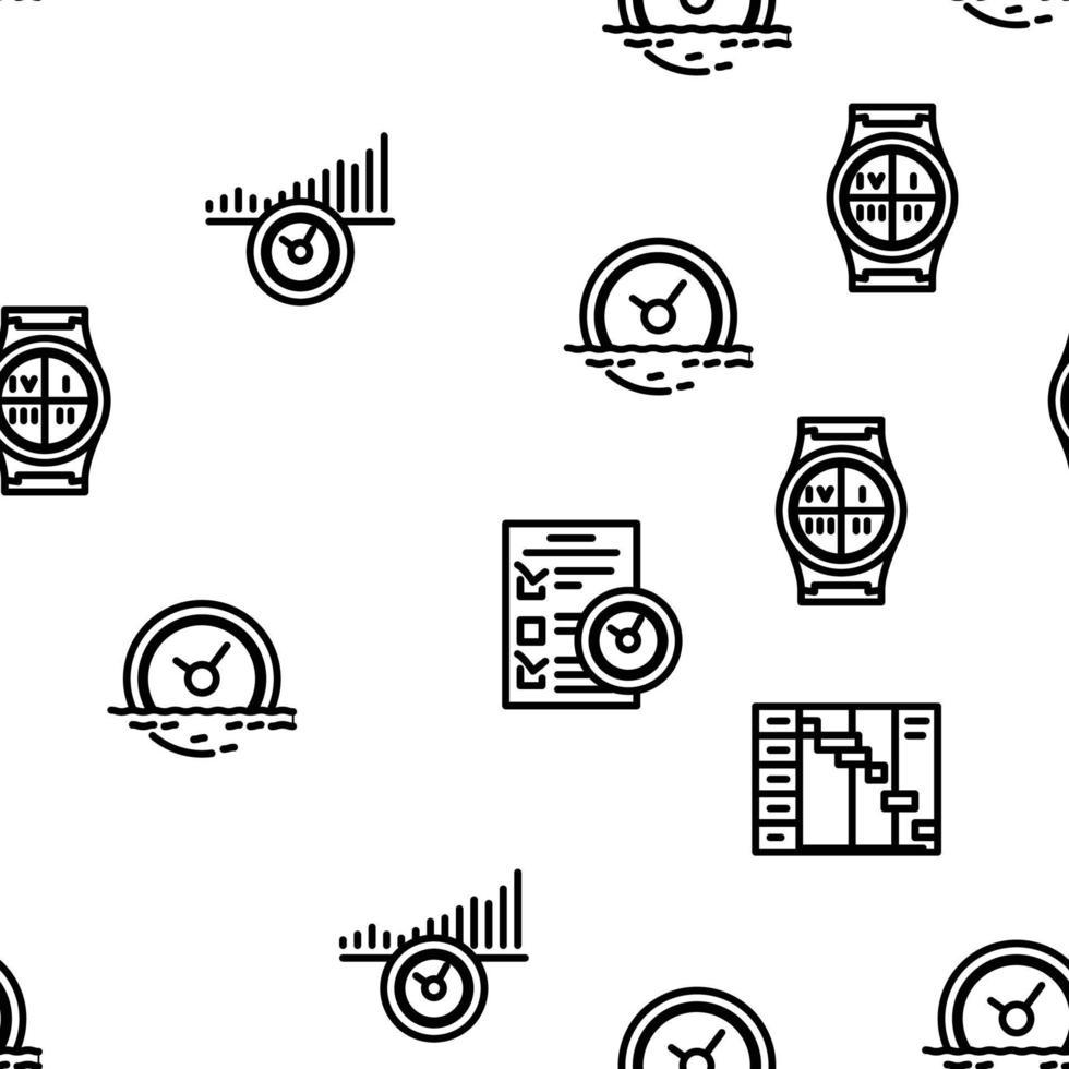 Time Management And Planning Vector Seamless Pattern
