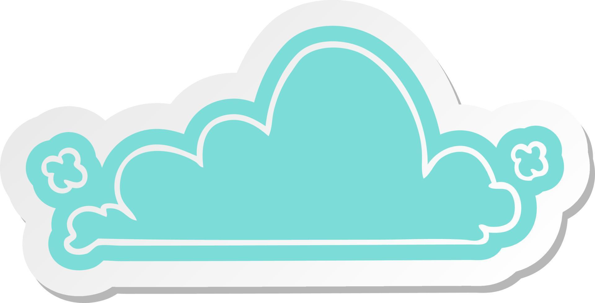 cartoon sticker of a white cloud vector