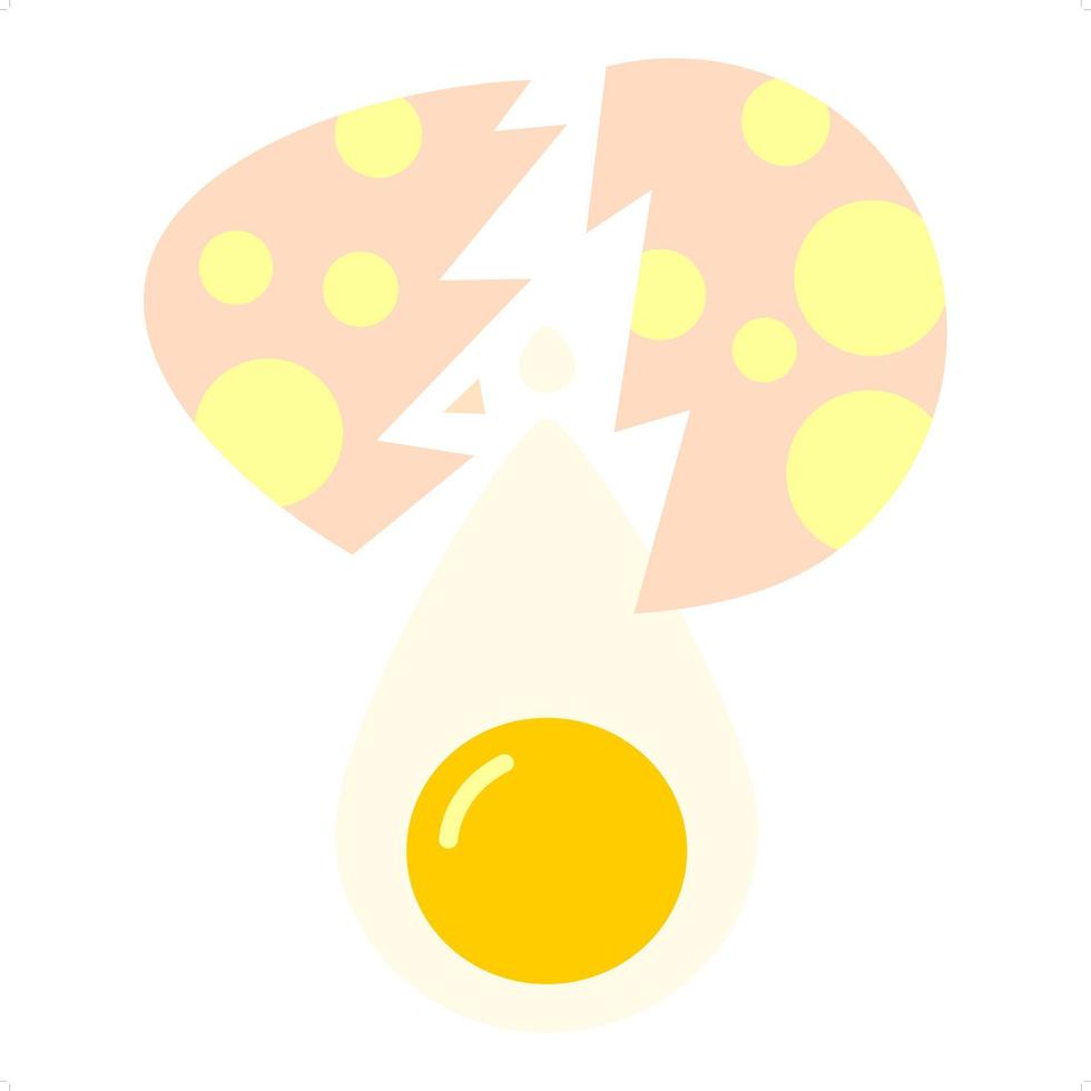 cracked egg with yolk vector