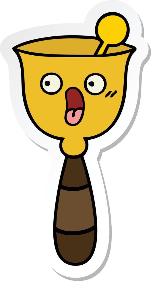 sticker of a cute cartoon school bell vector