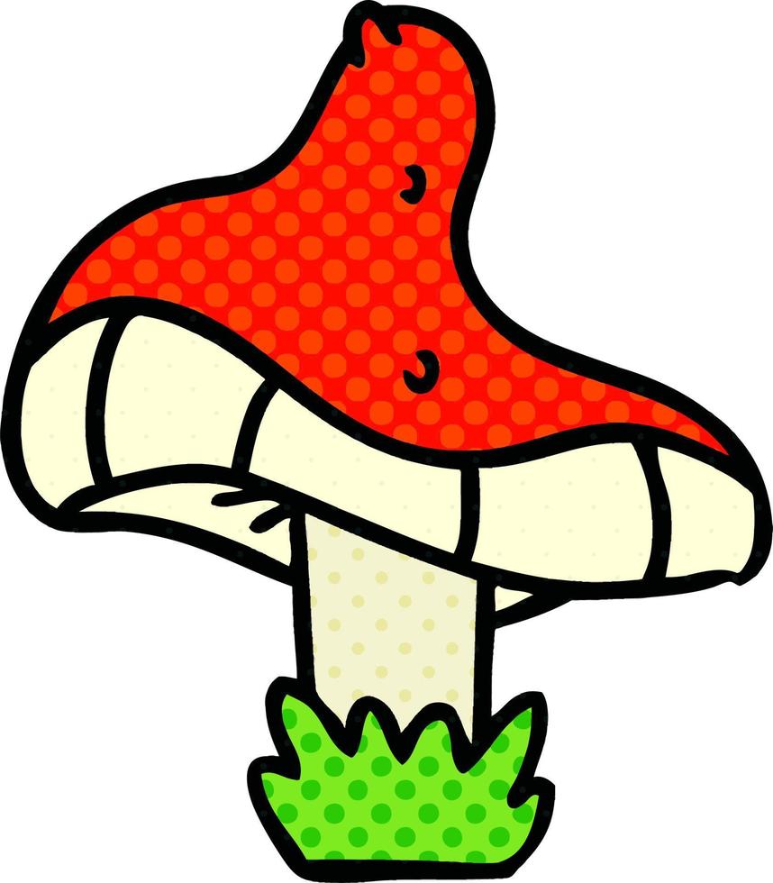 cartoon doodle of a single mushroom vector