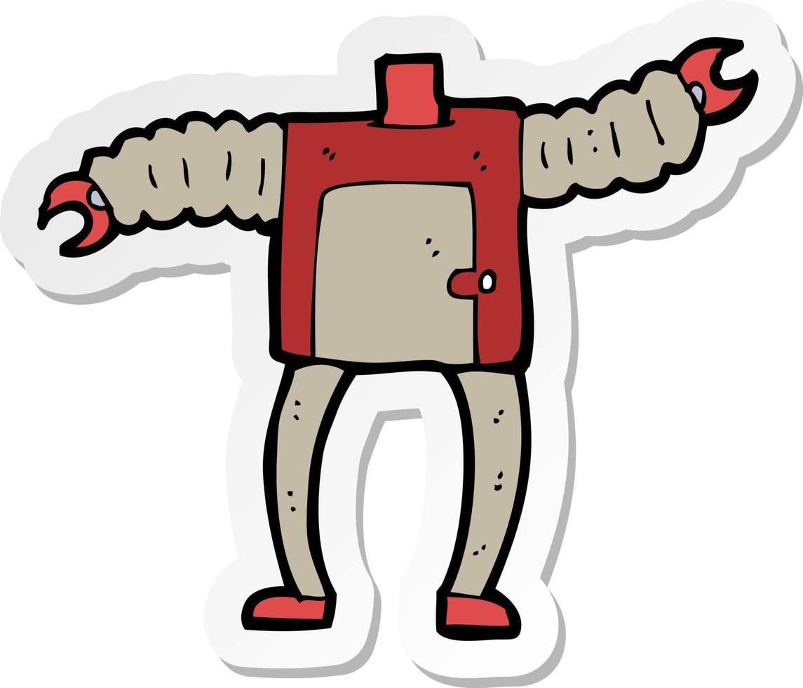 sticker of a cartoon robot body vector