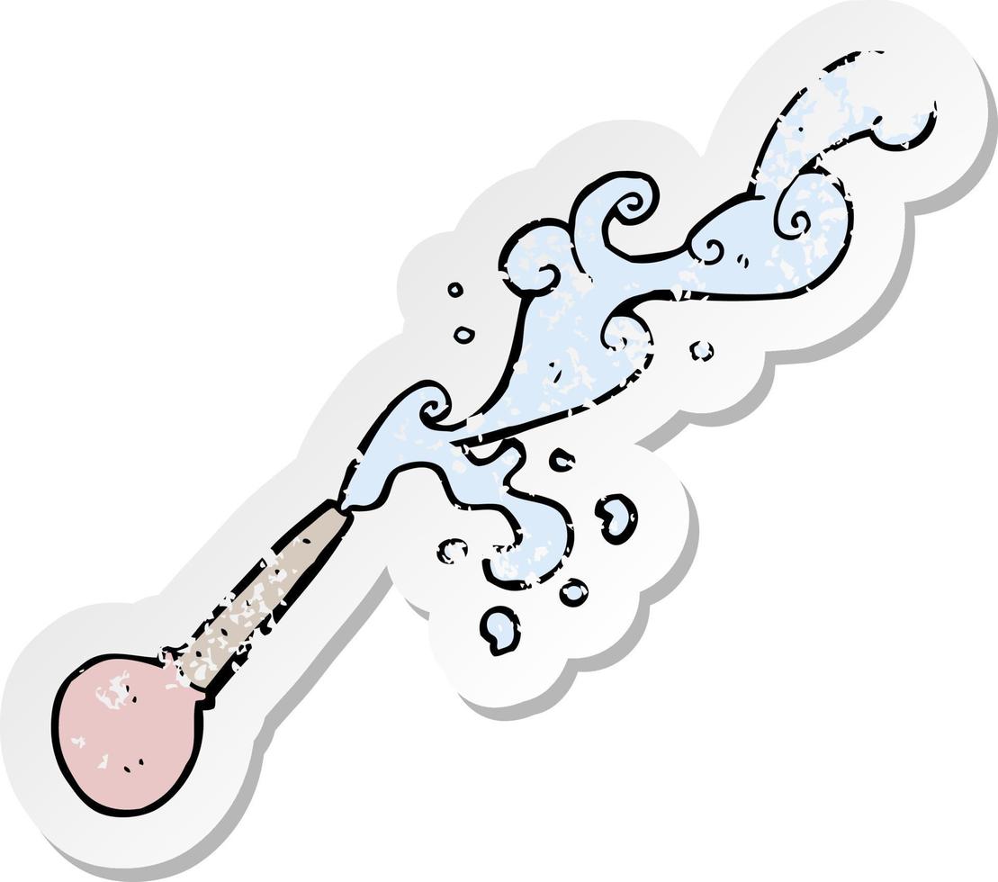 retro distressed sticker of a cartoon squirting pipette vector