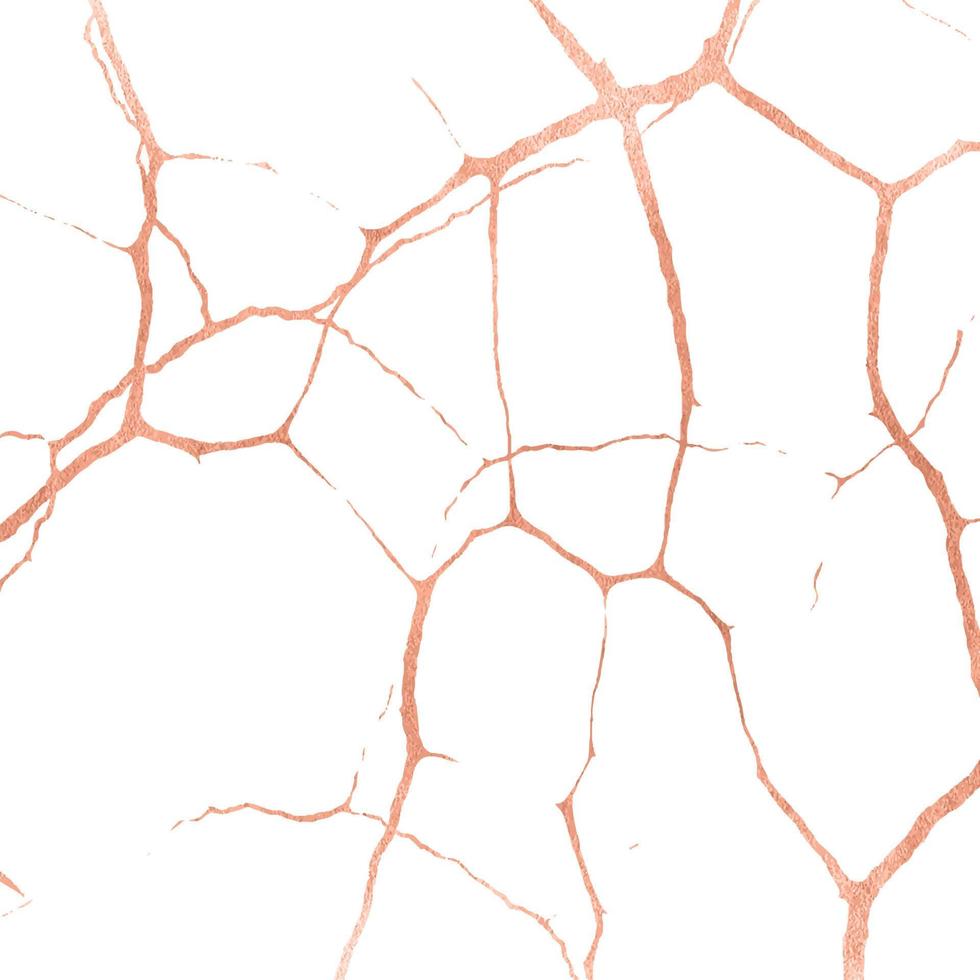 rose gold japanese kintsugi pattern design vector