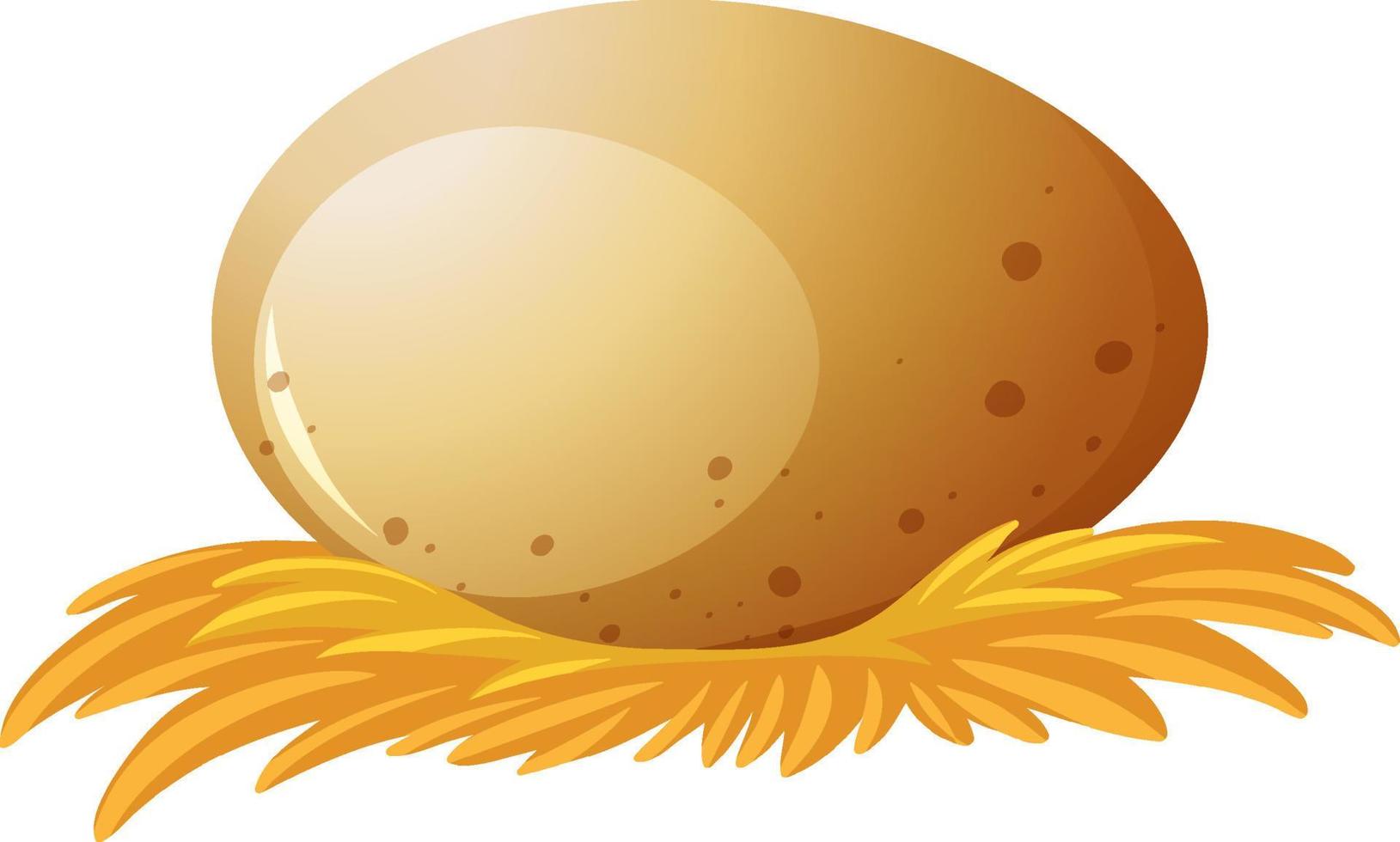 huevo de pollo o pato en nido de heno vector