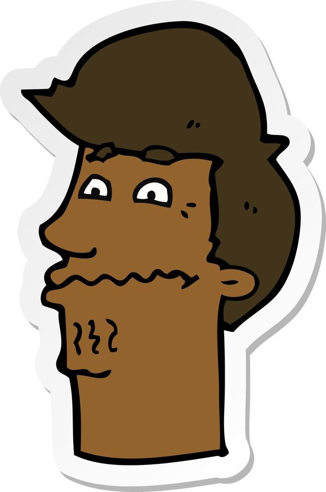 sticker of a cartoon nervous man vector