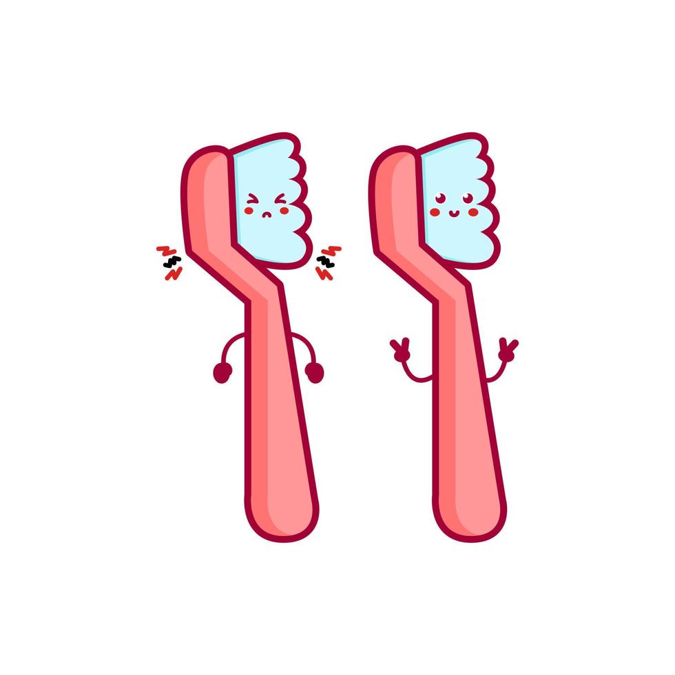 Teeth. Plaque shiny white tooth. Mouth hygiene and toothache. Dental happy and sad characters vector