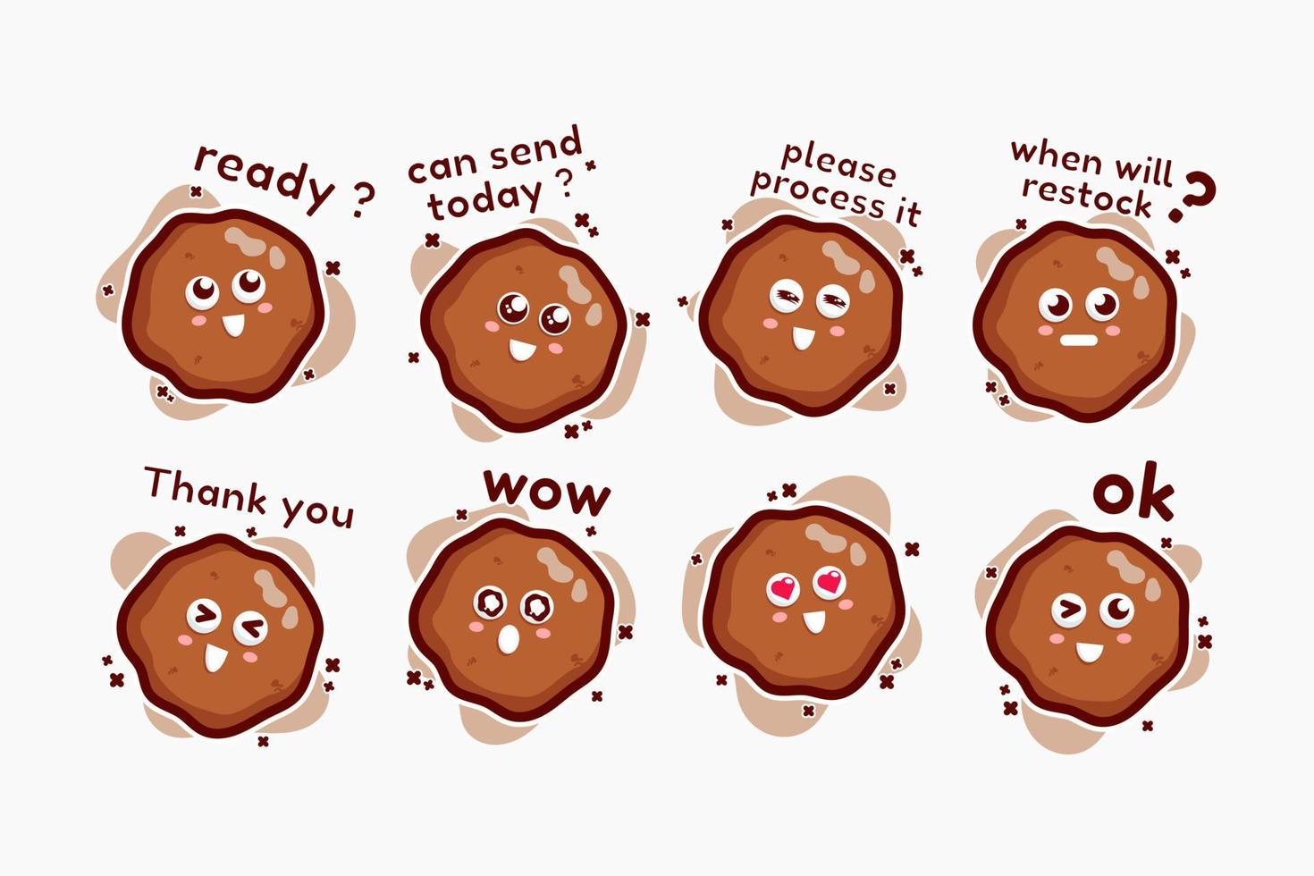 Cute soil character sticker set bundle earth for shop vector