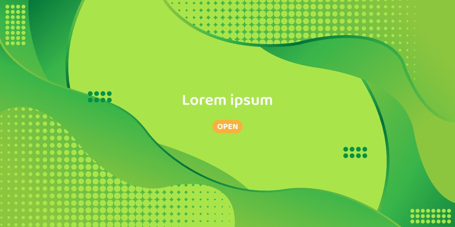 green wavy shape background with halftone pattern, green background vector image good for wallpaper, banner